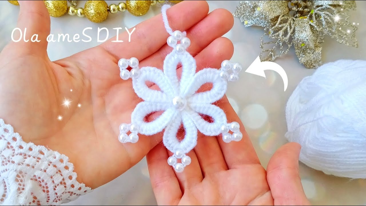It's so Cute ⭐🎄 Superb Snowflake Making Idea with Yarn -You will Love It - DIY Easy Christmas Crafts
