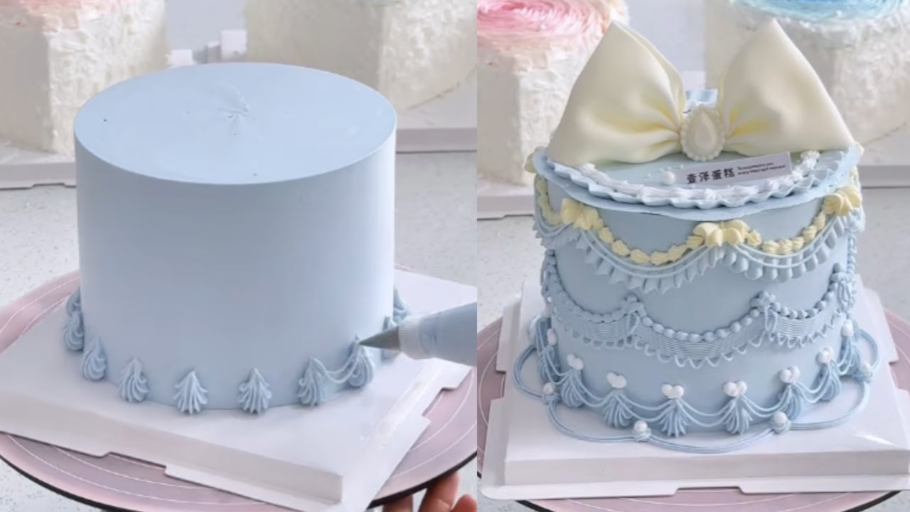 Retro Decorated Cake Making Process