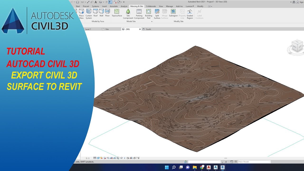Autocad Civil 3D Export Civil 3D Surface to Revit