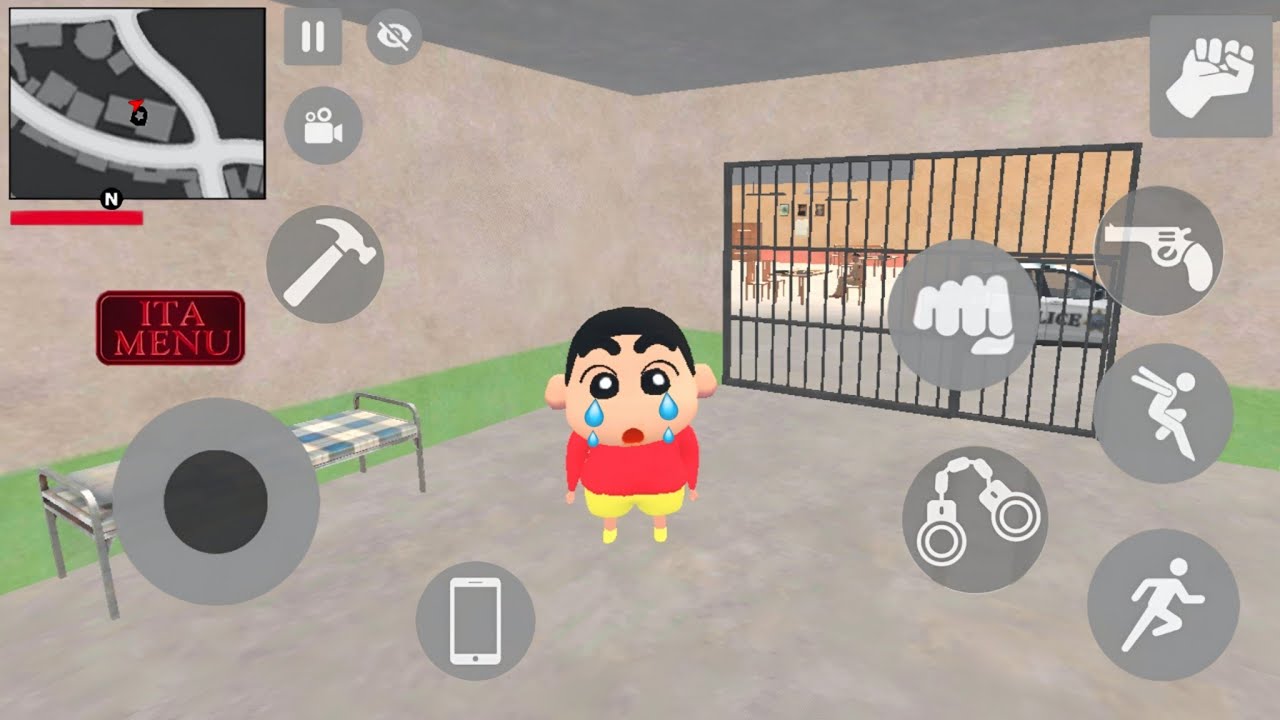 Police Arrest Shinchan in Jail in Indian Theft Auto Simulator 