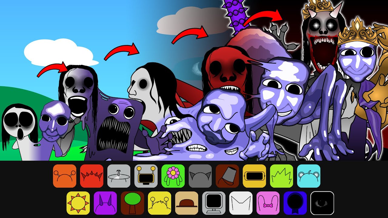 Sprunki Sinner Edition: Petapeta & Aooni SYMBIOSIS Evoled Monster | My Incredibox Sprunki Creepy OC