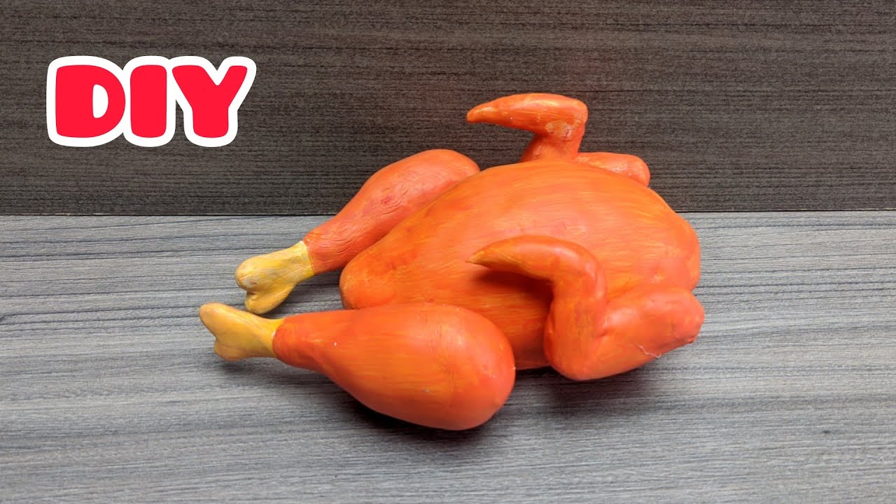 Cómo hacer pollo de papel y masa DIY how to make chicken out of paper and dough