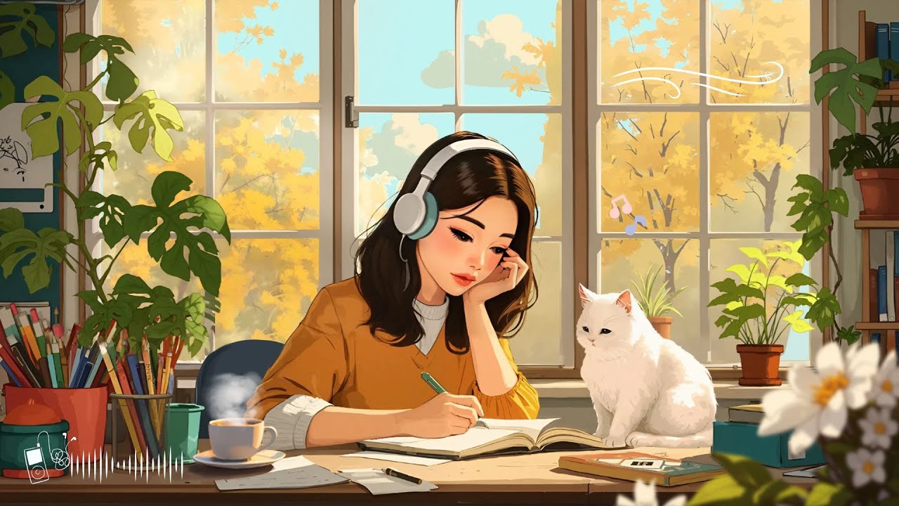 Fall Lofi Study Room 🍁 Aesthetic Beats for Deep Focus & Productivity