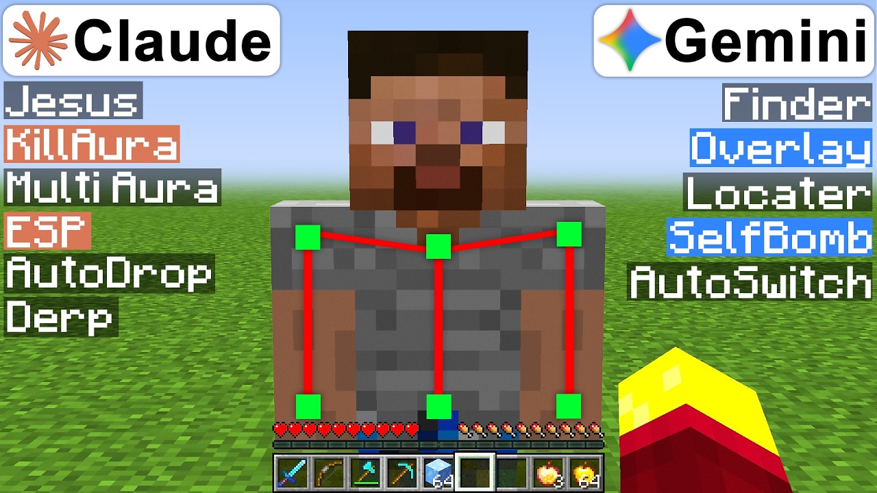 Claude против Gemini: создаем взломанный клиент для Minecraft с нуля