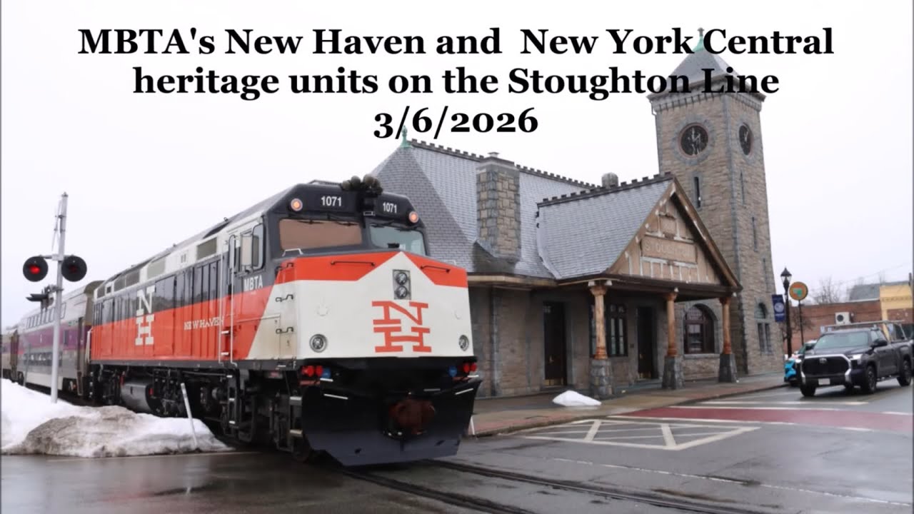 MBTA's New Haven and New York Central heritage units on the Stoughton Line - 3/6/2026