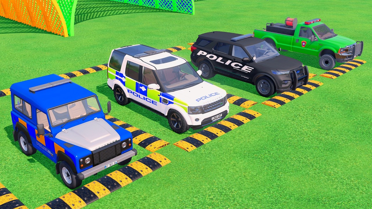 TRANSPORTING POLICE CARS, FIRE TRUCK, AMBULANCE VEHICLES WITH LED EYE TRUCKS ! FS22 #2