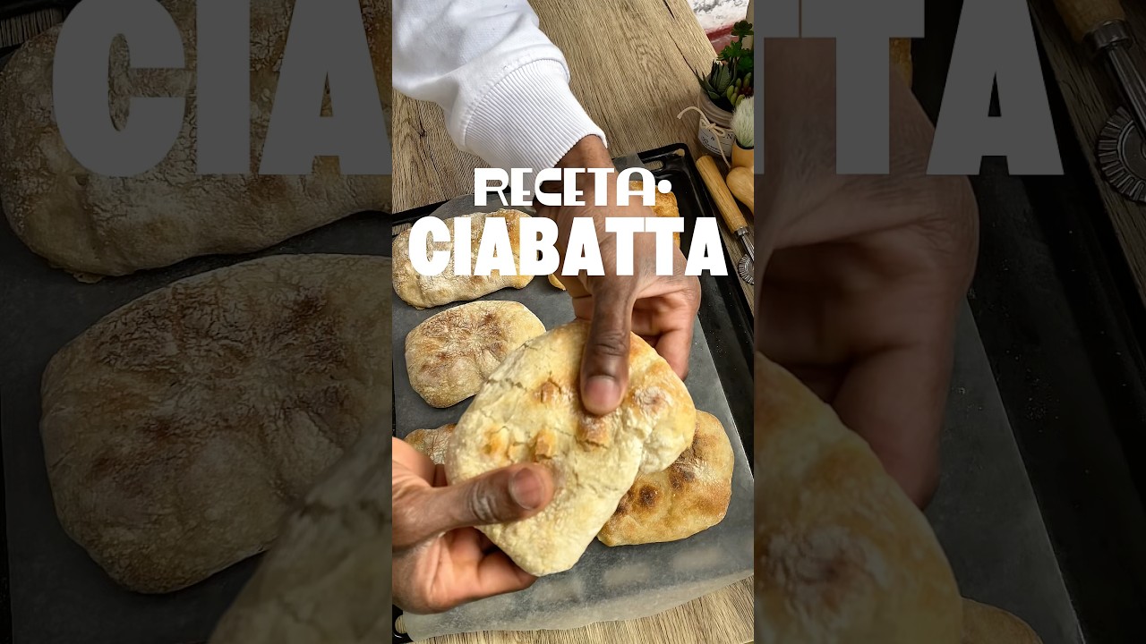 Ciabatta un pan italiano delicioso. #ciabatta #italia #recetas #panes #italianfood