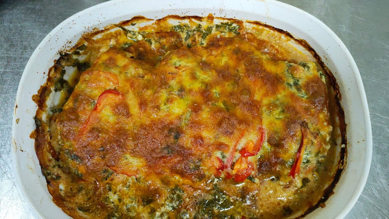 Spinach Chicken Casserole with Cream Cheese and Mozzarella #baking #trending