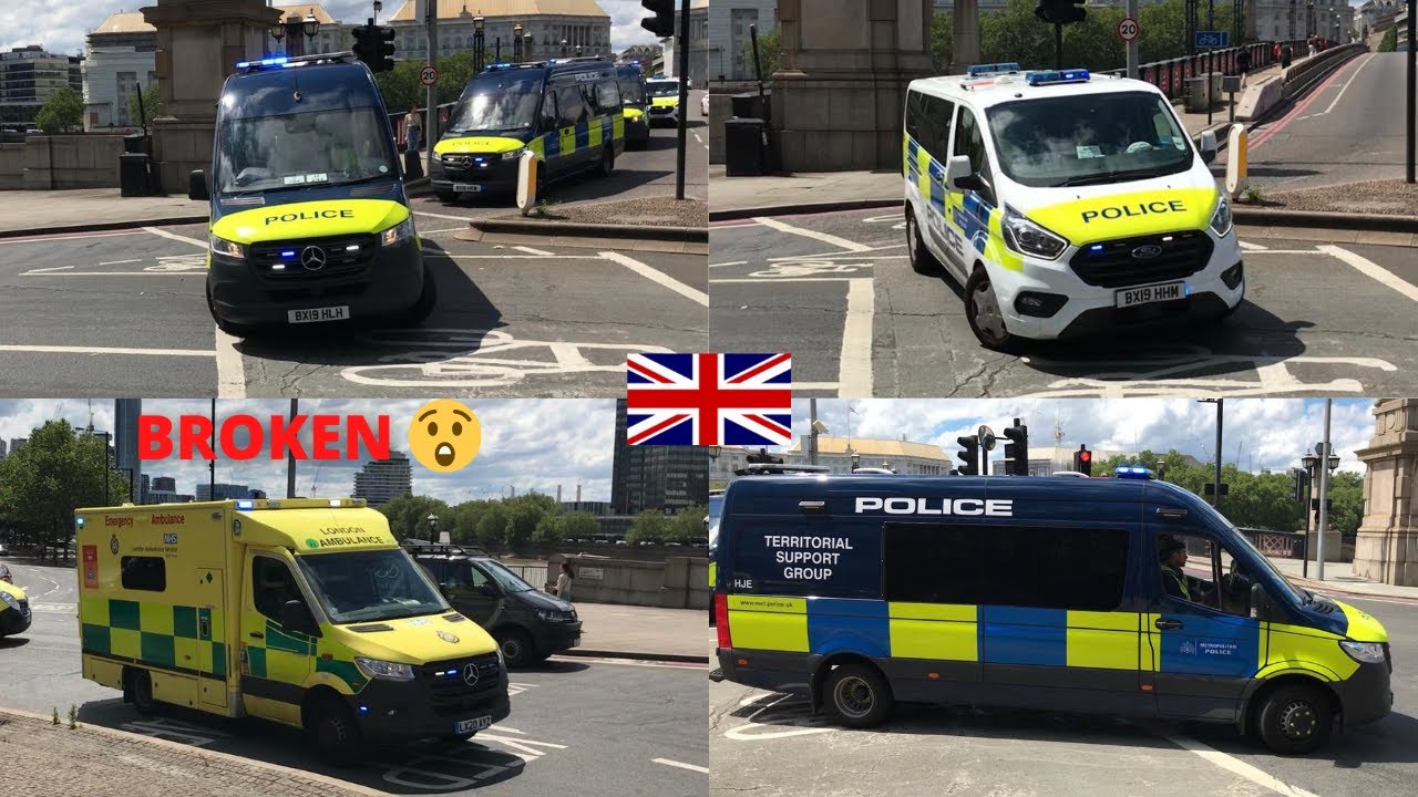 *BROKEN SIREN*[RETRO SIREN] LAS Ambulance responding With Broken Siren - Territorial Support Group.