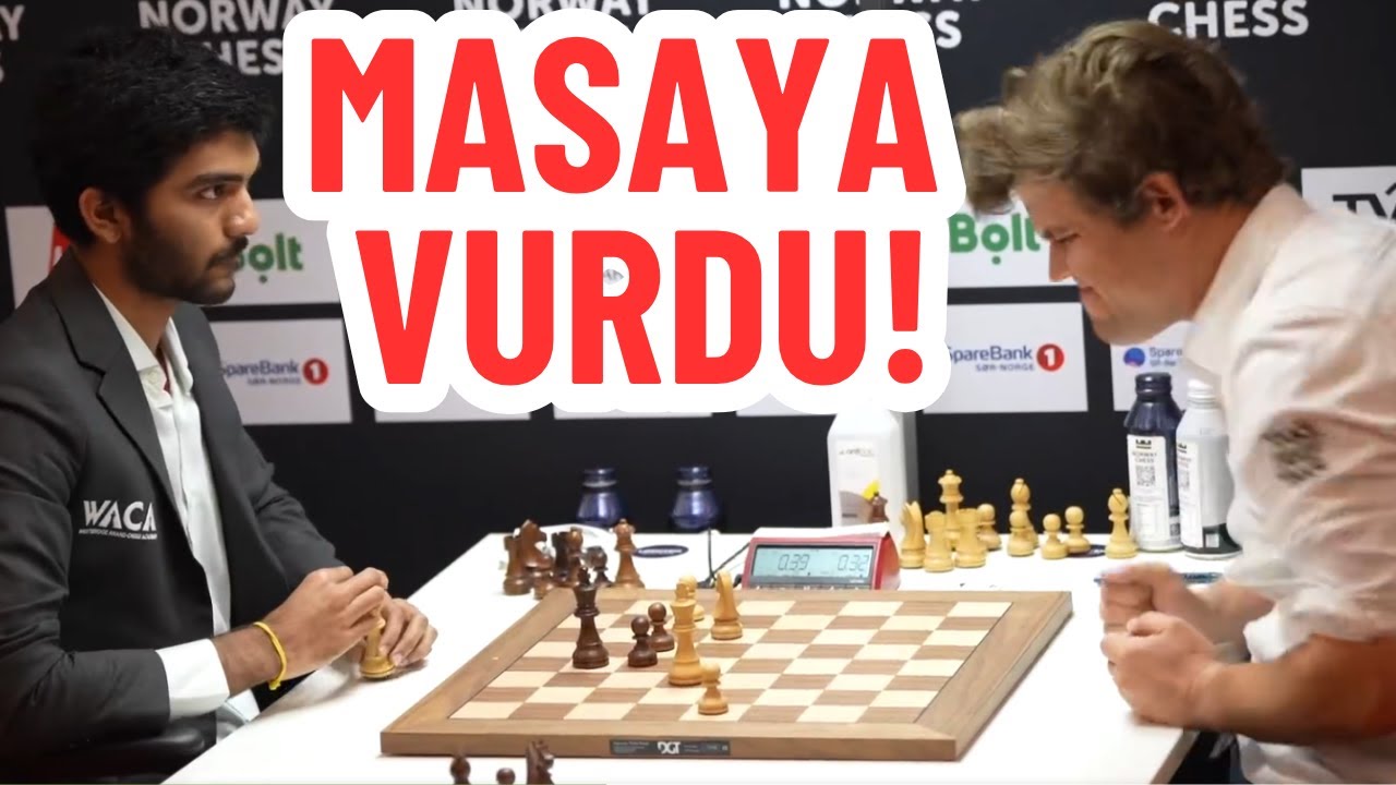 Carlsen SİNİRLENİP MASAYA VURDU, TAŞLARI DEVİRDİ (GÖRÜNTÜLERLE) | Gukesh vs. Magnus Carlsen