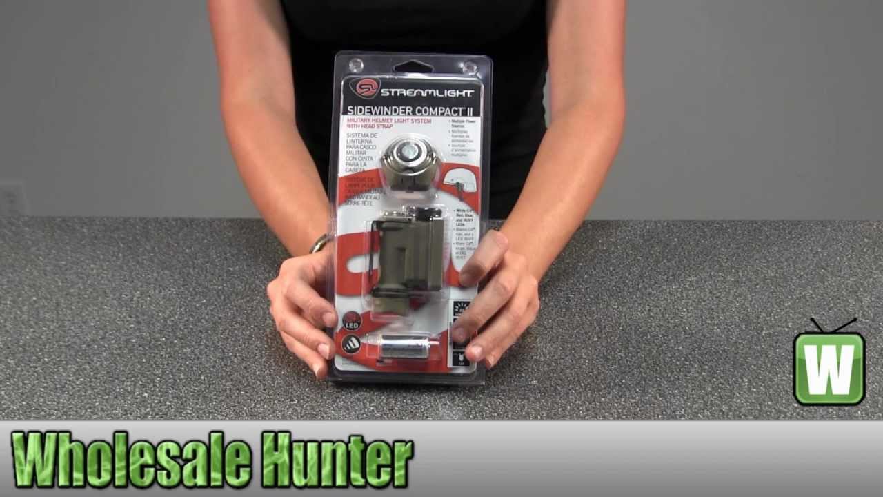 Streamlight Sidewinder Compact II w/CR123A Lith. Batt. 14512 Light & Head Strap Clam Pack Unboxing
