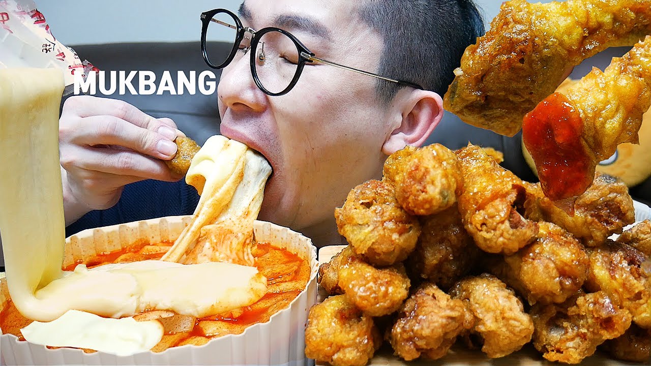 ASMR MUKBANGㅣSPICY TTEOKBOKKI & SWEET FRIED CHICKEN🍗 ㅣEATING SHOW