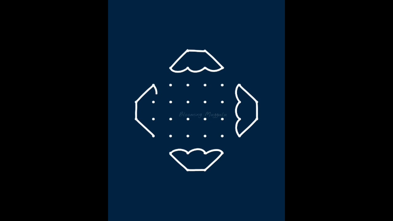 आसान रंगोली 8 x 2 बिंदु  simple daily muggu with dots 