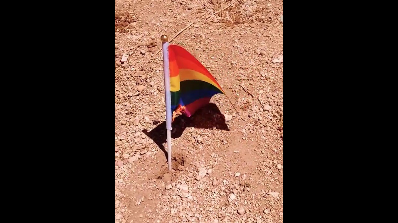 Burning LGBTQ Flag