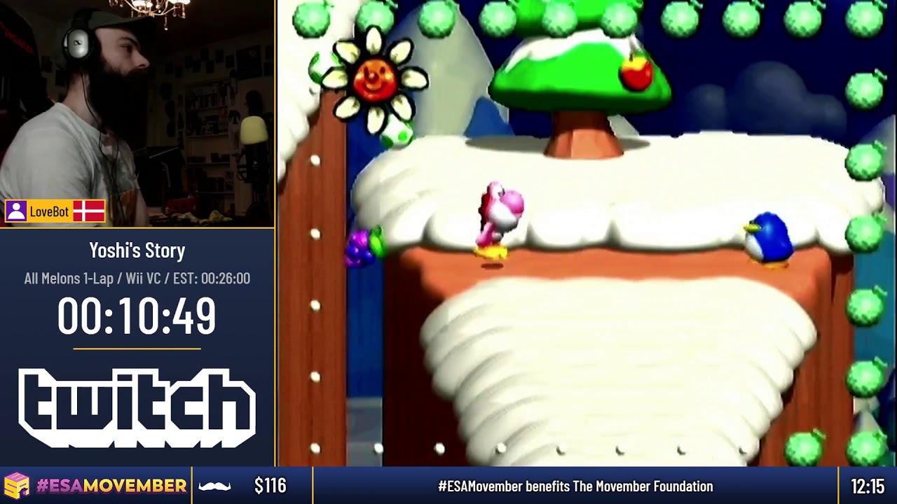 #ESAMovember Speedruns - Yoshi's Story [All Melons 1-Lap] by LoveBot