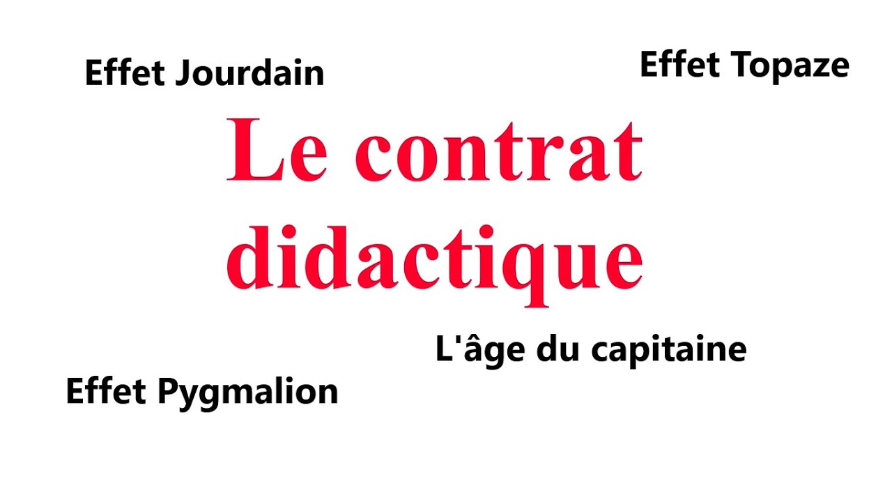 Le contrat didactique