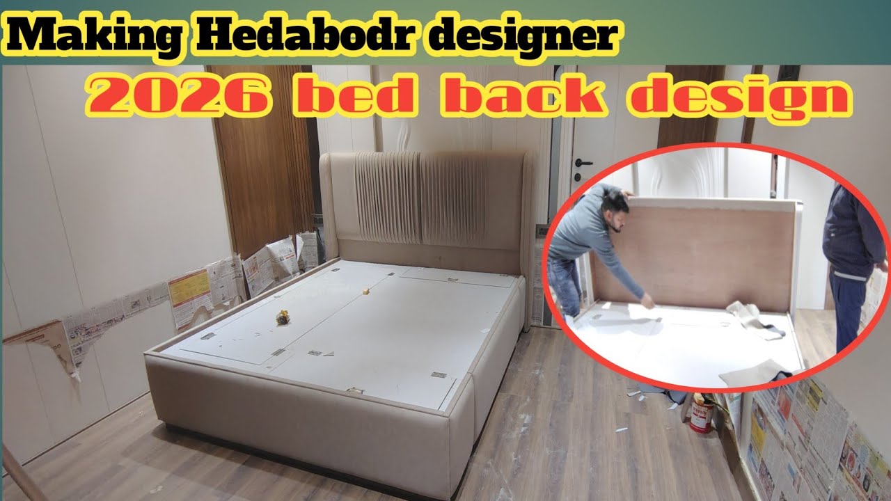 Bed Making of plywood Bed with Full Cushion Backgrest | Full step by step video Bedback design 