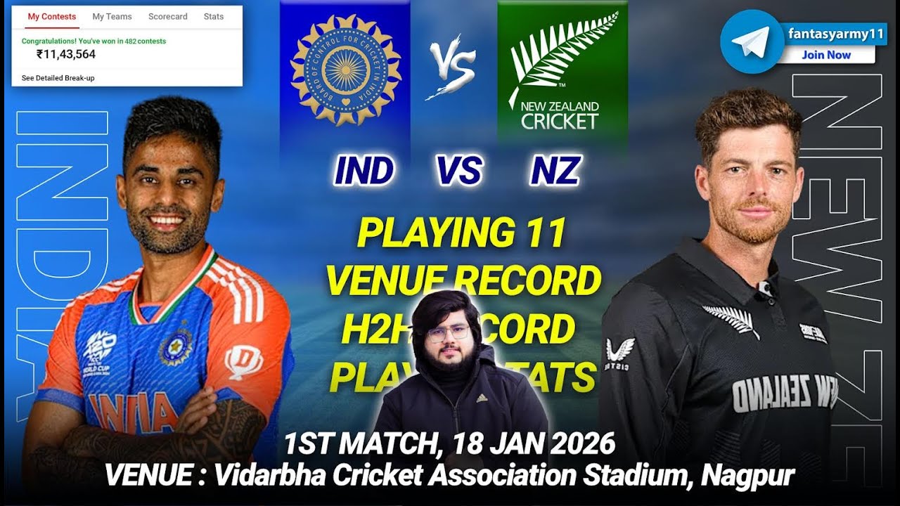 IND vs NZ Dream11 Prediction | IND vs NZ Dream11 | India vs New Zealand 1st T20I 2026