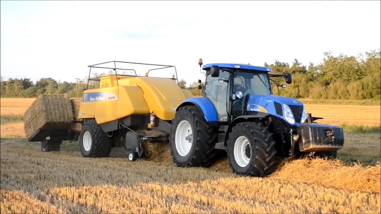 New Holland T7070 without any exhaust pipe baling w/ New Holland BB9090 Baler | PURE SOUND | DK Agri