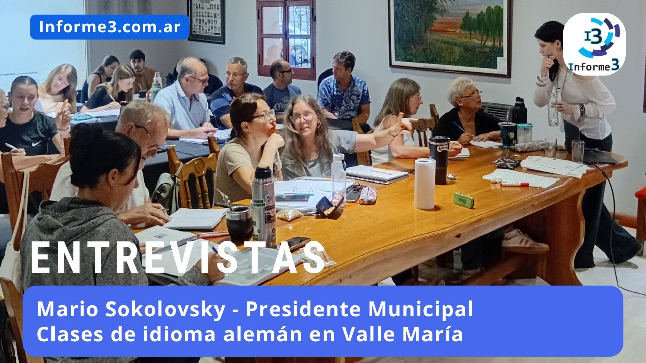 Intendente Mario Sokolovsky - Curso de idioma alemán en Valle María