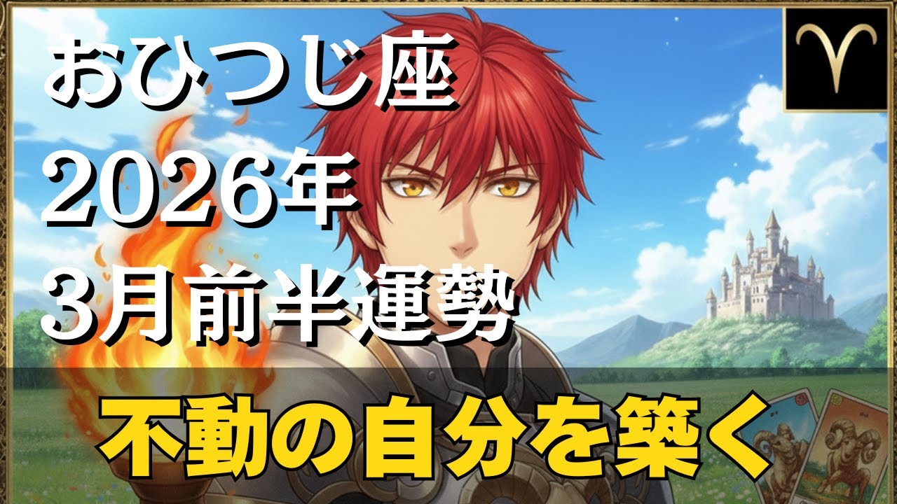 【牡羊座2026年3月前半♈】火星と天王星衝突の3月前半。3枚の逆位置カードで逃げ道を断ち、漆黒のオニキスで「不動の自分」を築き上げる！