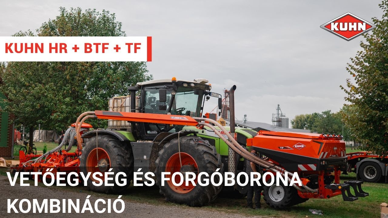 Különleges gépkombináció a Pánger Birtokon | KUHN forgóborona + vetőegység