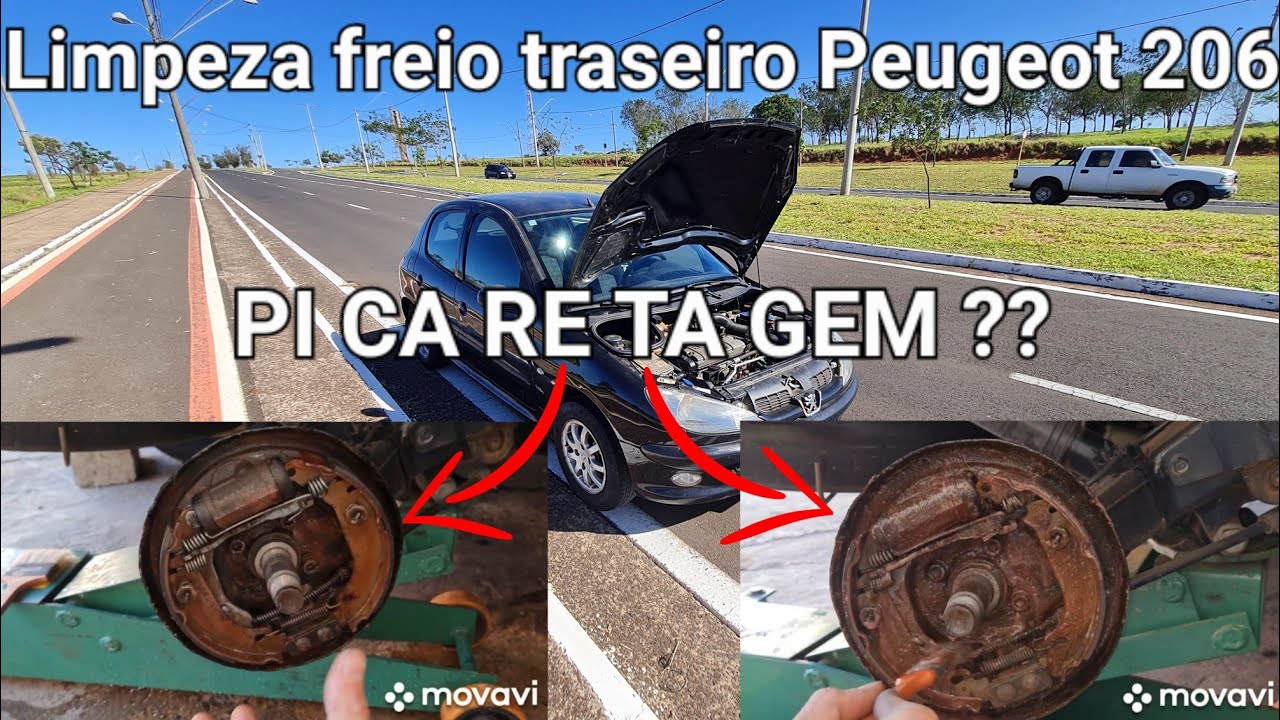 Peugeot 206:Manutenção freio traseiro e gambiarra a vista !!