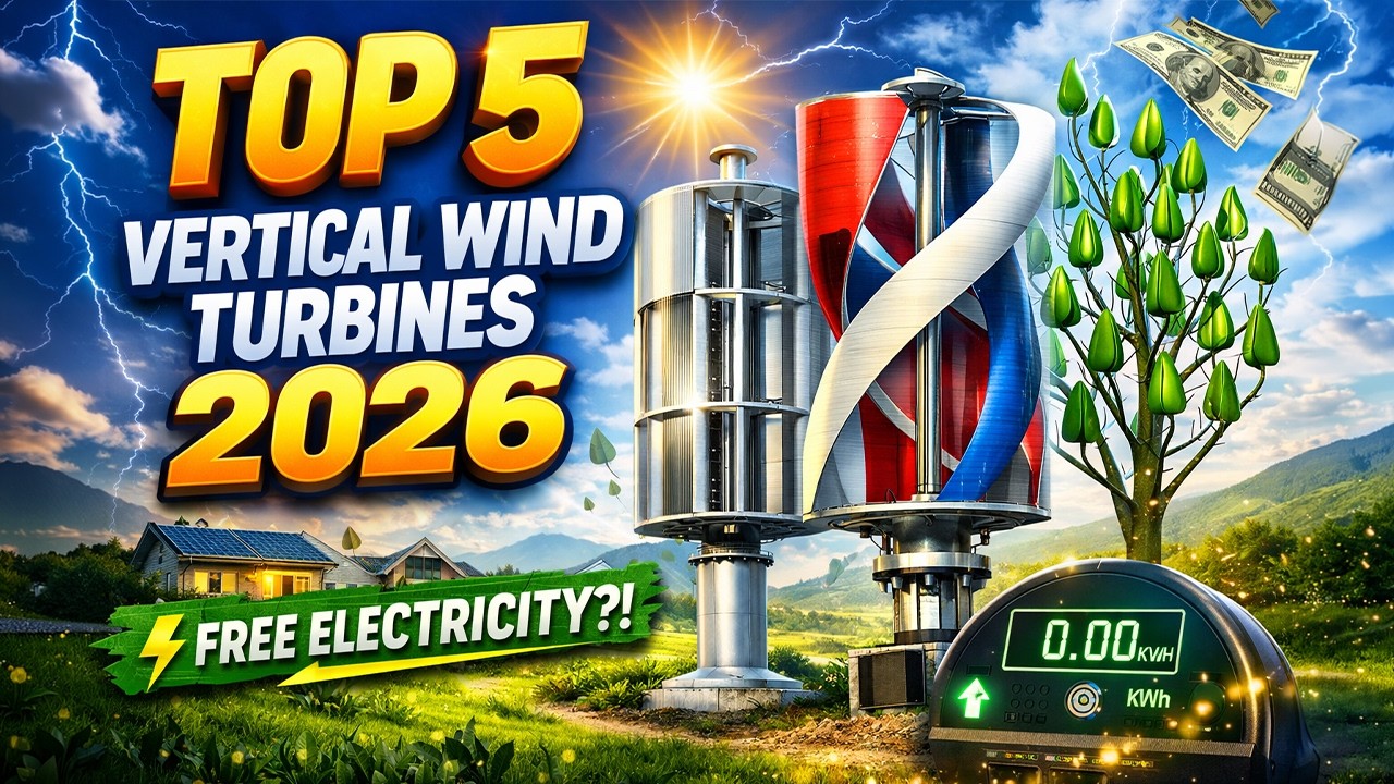 ТОП-5 ЛУЧШИХ ВЕРТИКАЛЬНЫХ ВЕТРОТУРБИН 2026 ⚡ Вырабатывайте электроэнергию дома