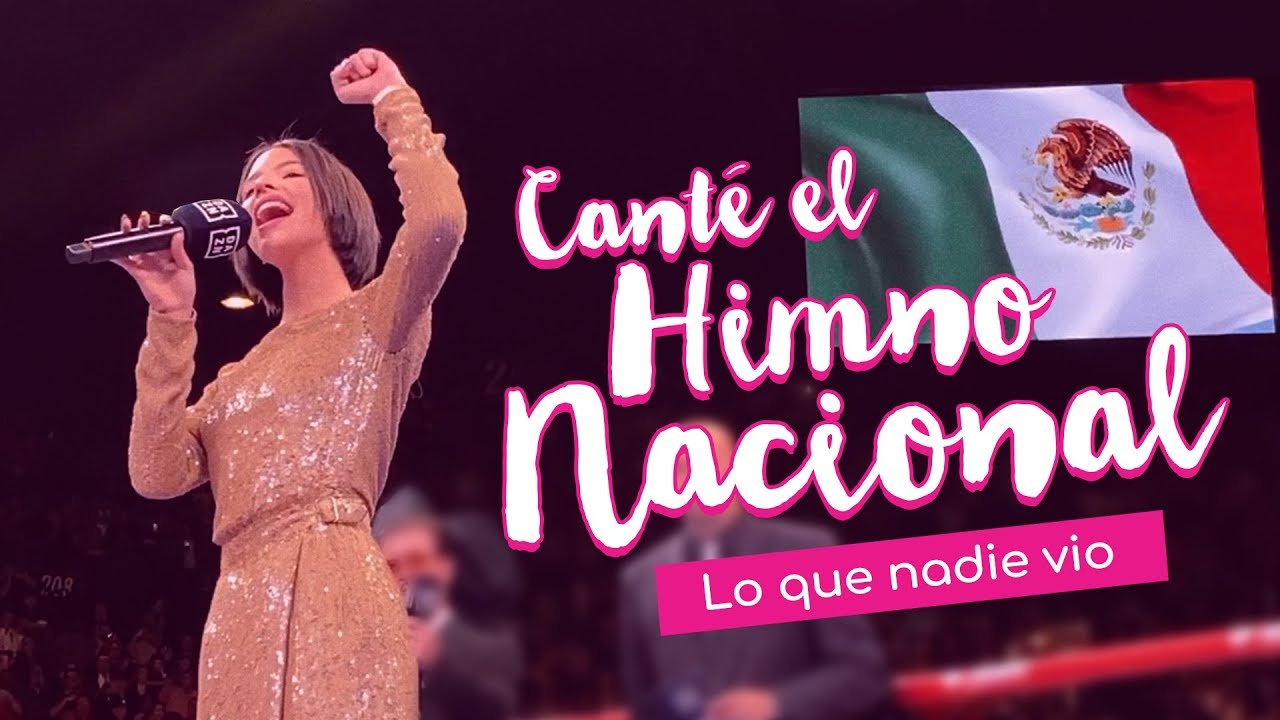 Ángela Aguilar cantando el Himno Nacional de México en La Pelea de Canelo Alvarez en Las Vegas