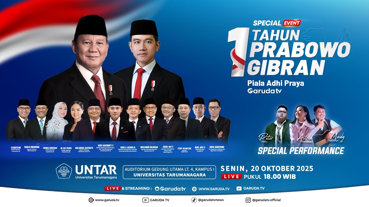 1 TAHUN PRABOWO - GIBRAN | Piala Adhi Praya GarudaTV | LIVE EVENT