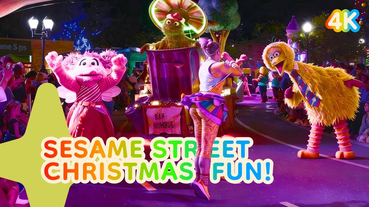 WOW! The BRIGHTEST Christmas Parade with Elmo & Big Bird! SeaWorld Christmas Celebration