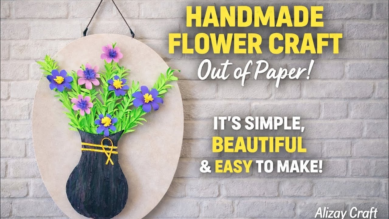 Easy Handmade Paper Flower Wall Hanging | Beautiful Home Decor Craft | Alizay Craft