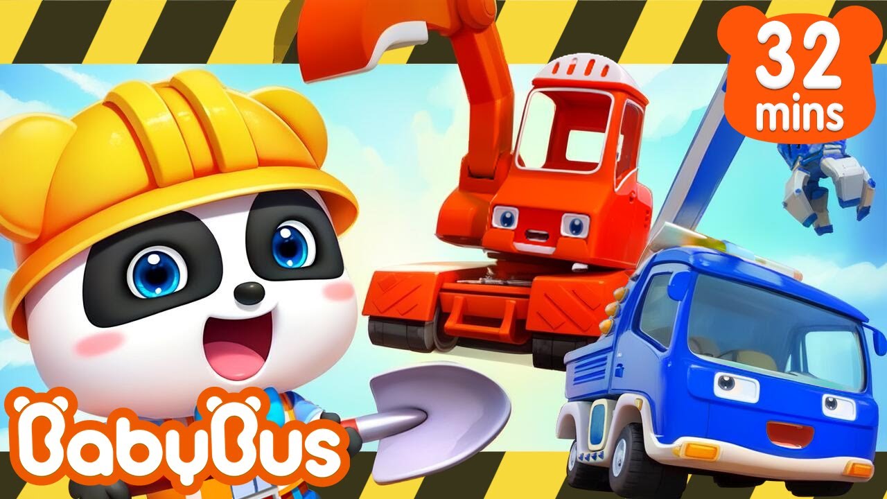 Hãy nâng cấp, xe công trình | Máy xúc, Xe cẩu, Xe phun nước | Nhạc thiếu nhi vui nhộn-BabyBus