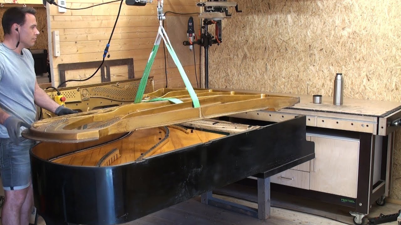 Julius Blüthner - Flügel - Reparatur - Teil 1 - Transport, Zerlegen, Absaiten, Gussplatte Ausbau