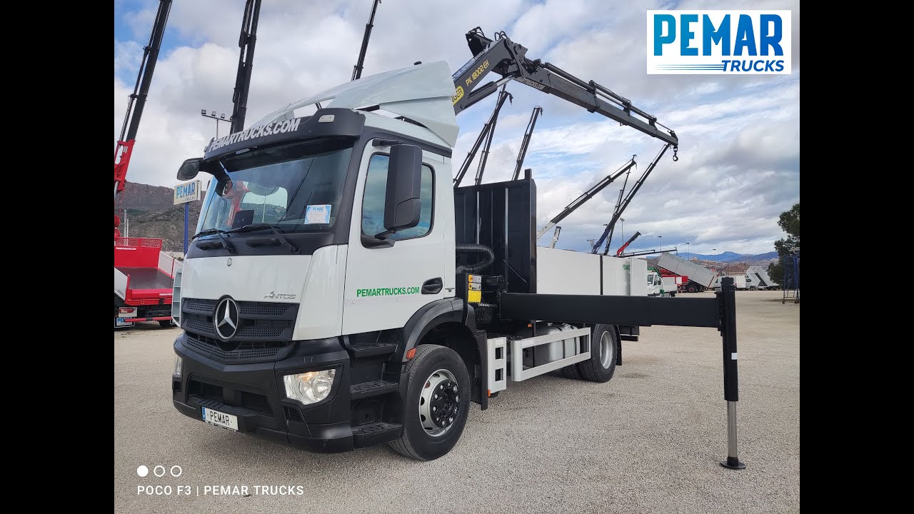 REF.: 2953. MERCEDES BENZ ANTOS 1827 GRUA PALFINGER PK 18002 CAJA FIJA 18T EURO 6