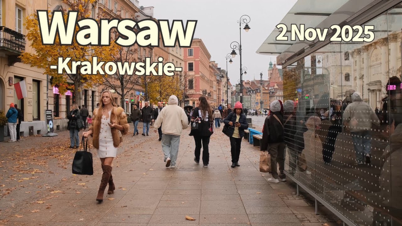 Autumn Walk Warsaw Krakowskie Poland - 2 November 2025 | Walking Tour