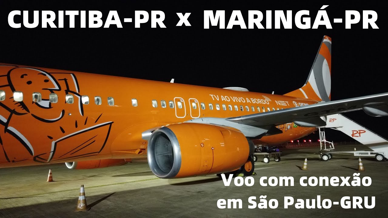 AEROPORTO DE CURITIBA-PR VOANDO PARA MARINGÁ-PR COM CONEXÃO EM SÃO PAULO-GRU - TRIP REPORT-GOL- B737