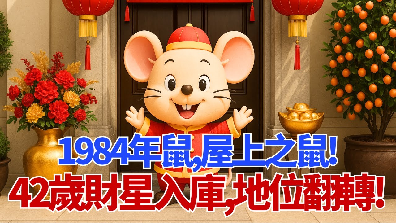 1984年屬鼠人，屋上之鼠！2026年42歲後「財星」入庫，以前看不起你的人，以後高攀不起！#1984年屬鼠 #屬鼠2026年運勢 #生肖鼠 #甲子鼠 #屬鼠財運 #2026生肖鼠運勢 #属鼠運勢