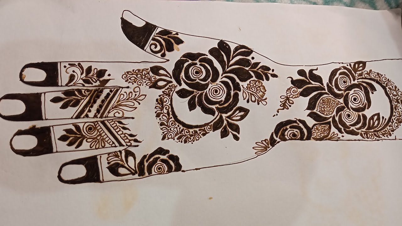 Beautiful Bold Rose Mahanadi Design||Rose Design Tutorial#mahandi #henna #Rishanalam16 #trending 