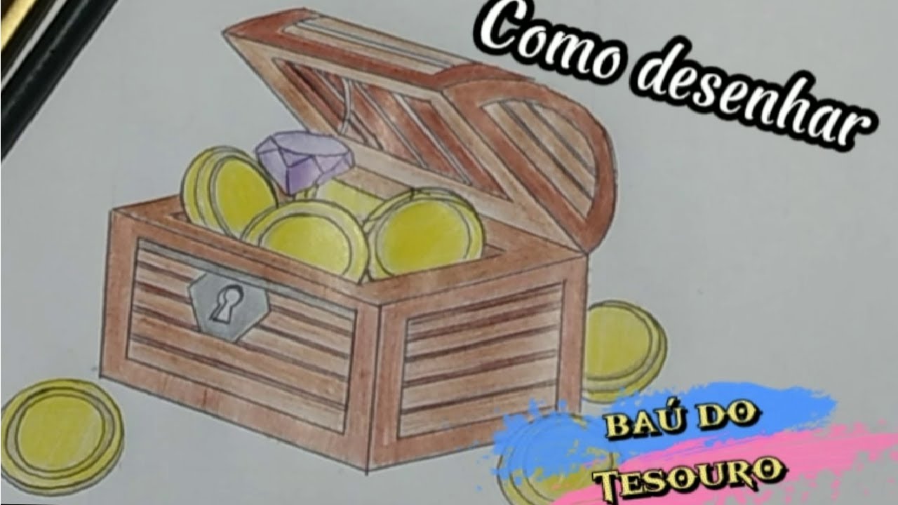 Como Desenhar um baú do Tesouro