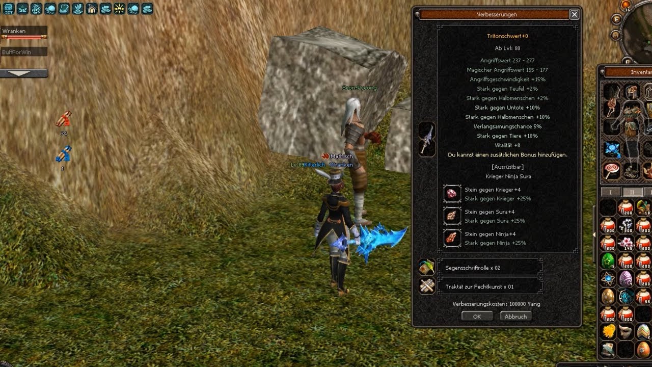 Metin2 Sol Wranken Lv 90 Tritonschwert herstellen uppen #02