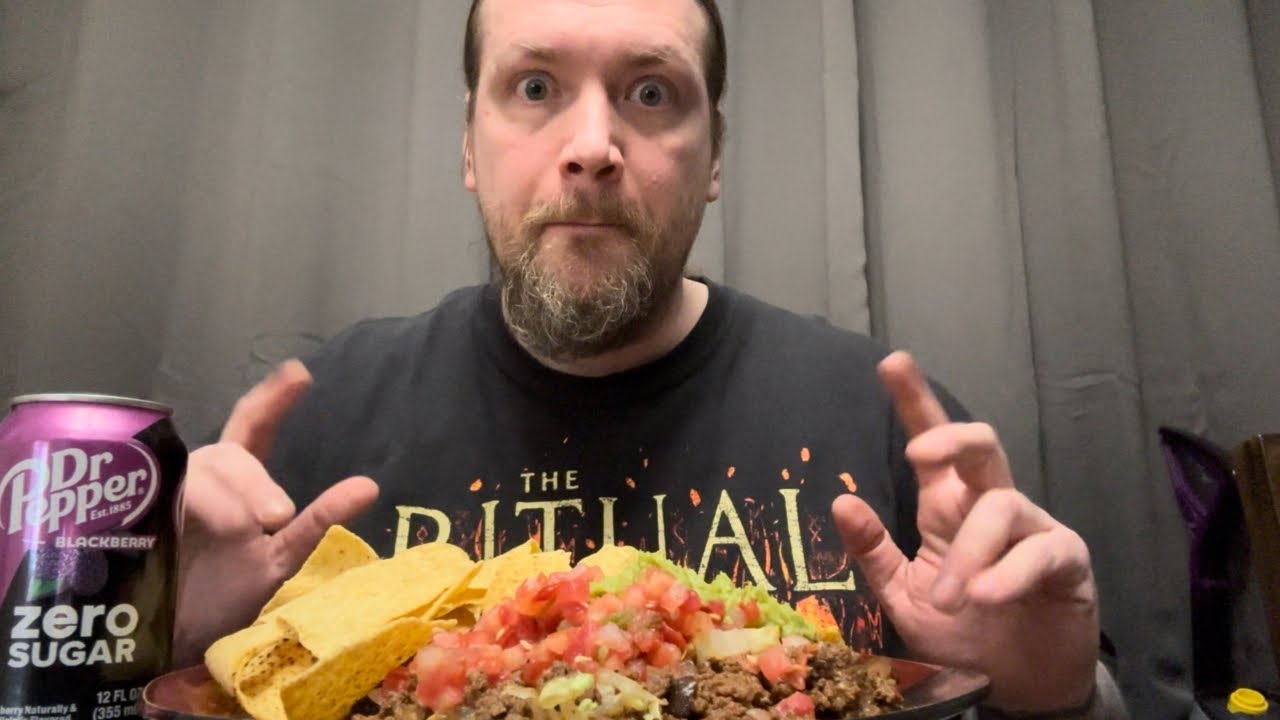 ASMR Home Made Taco Salad Nachos LOUD EATING SOUNDS, WHISPERS, CRUNCHING, RAMBLE