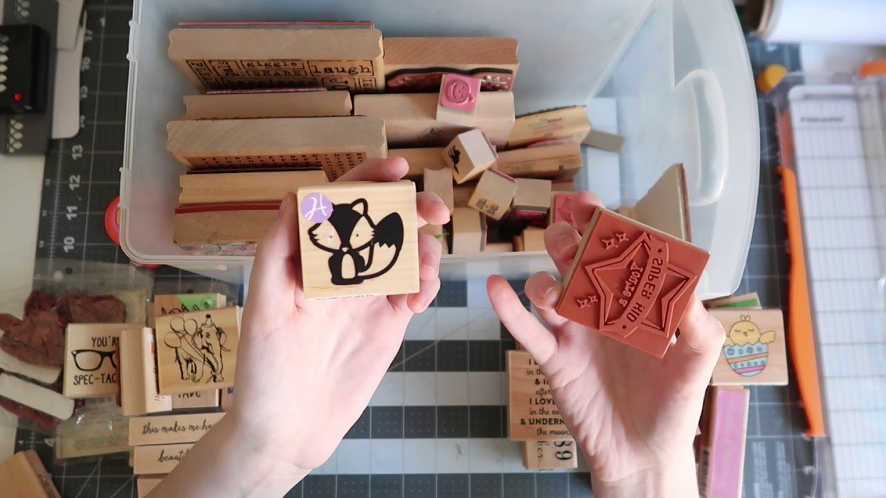Purging Half of My Rubber Stamps! // Halving my wood mounted stamp collection!