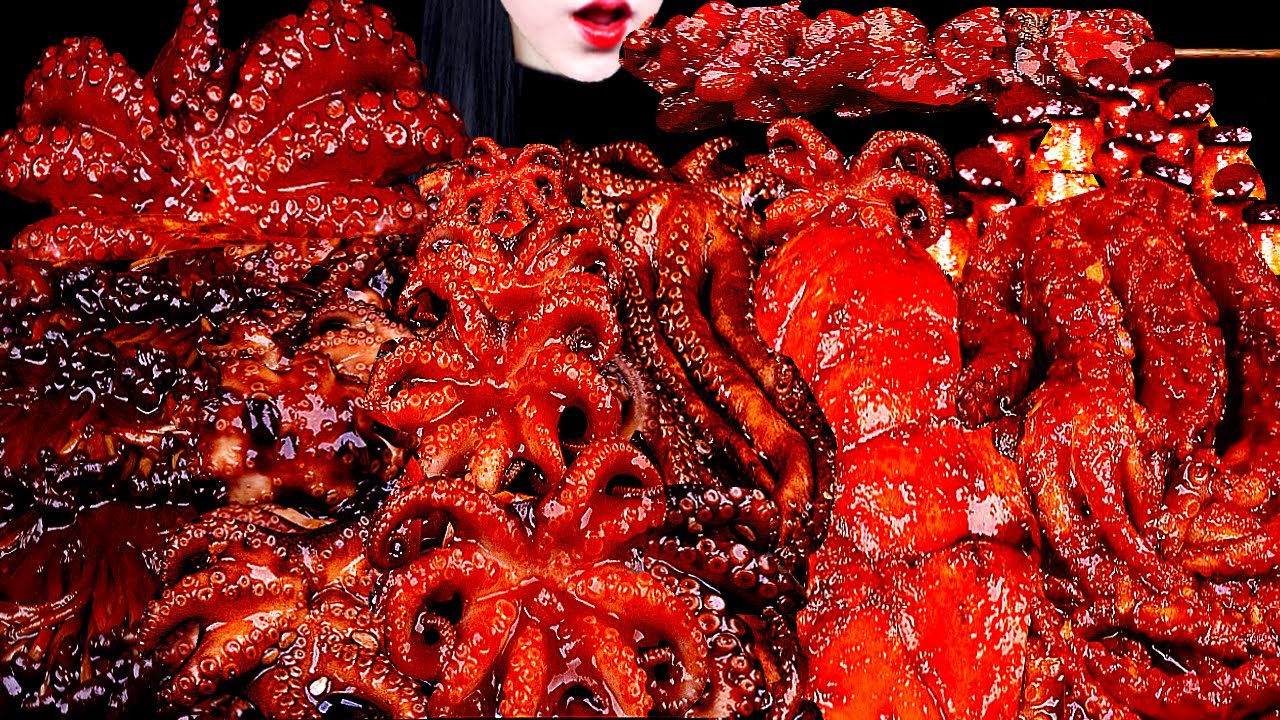 ASMR SPICY SEAFOOD, SPICY ENOKI MUSHROOM, 해물찜, 팽이버섯, OCTOPUS, BLACK BEAN NOODLES 짜장라면 먹방 MUKBANG