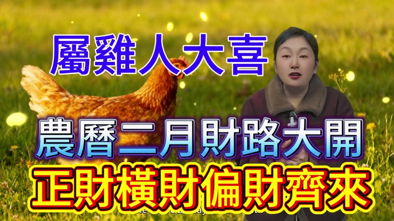 屬雞人大喜！農曆二月（3 月 19-4 月 16），橫財自動找上門，擋都擋不住！#運勢 #補財庫旺財氣 #財富 #財運 #風水 #命理 #錢子
