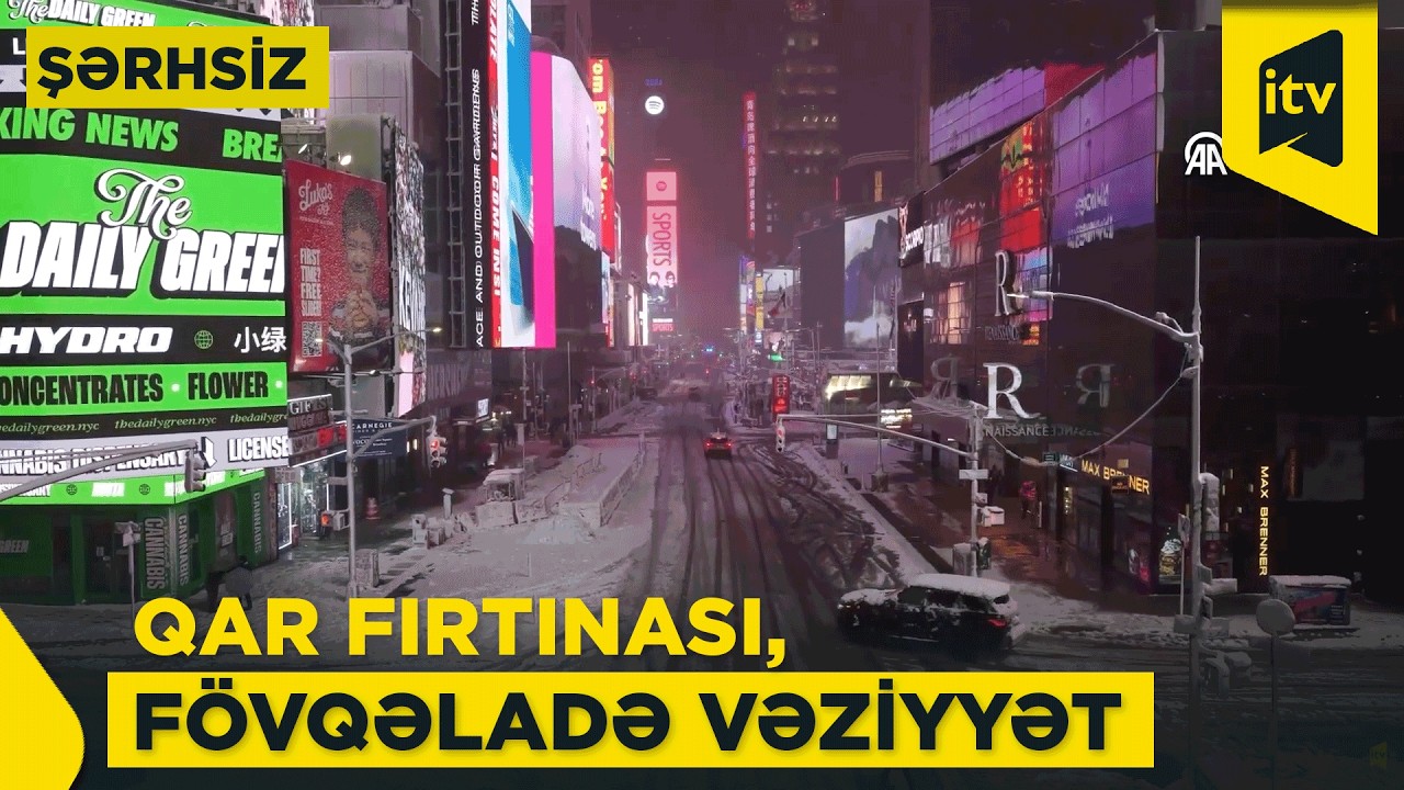 ABŞ-nin bir sıra şəhərlərində qar fırtınası ilə bağlı fövqəladə vəziyyət elan olunub