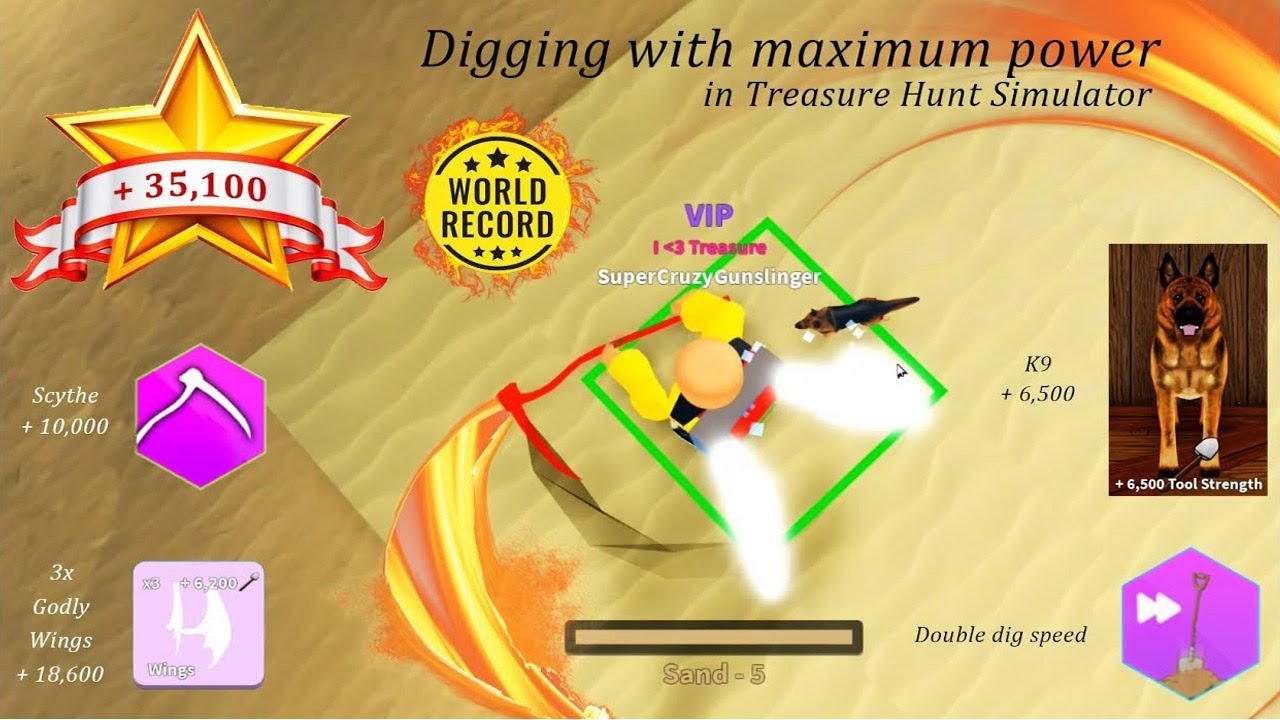 World record depth in Treasure Hunt Simulator (INSANE)