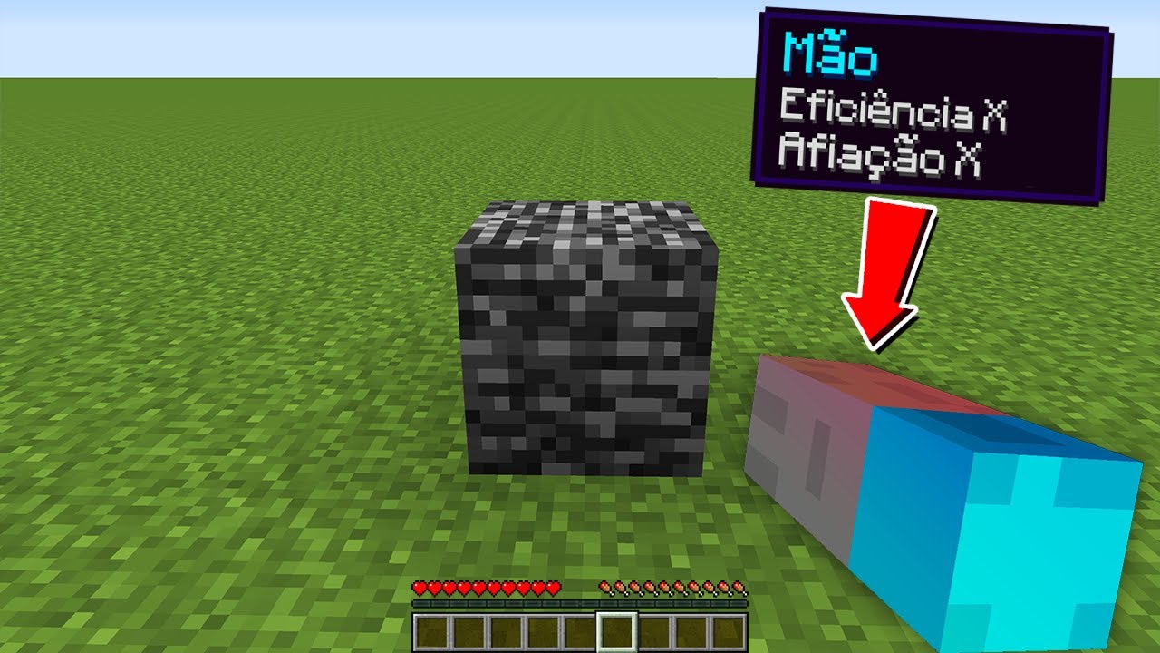 zerando minecraft mas MINHA MÃO DESTRÓI QUALQUER BLOCO!