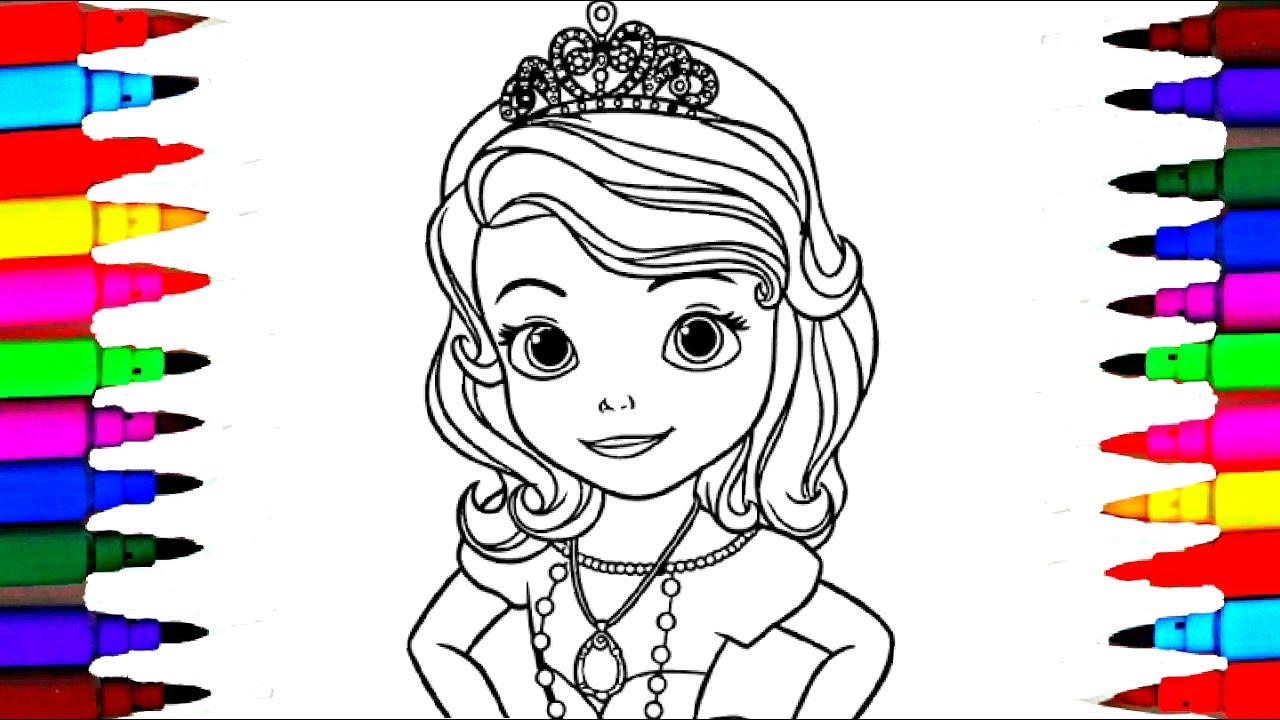 Sofia the First Mermaid Coloring Pages l Disney Junior Coloring Drawing Pages for Kids