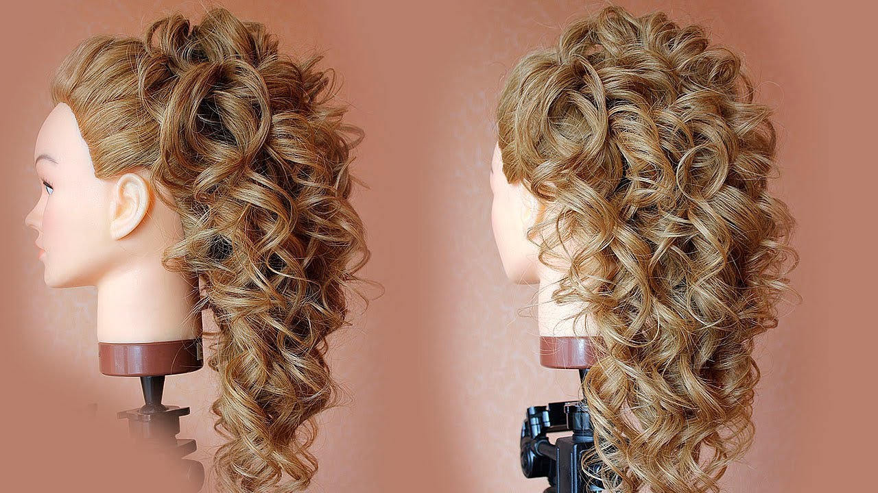 Curly Bridal Hairstyle For Long Hair Tutorial